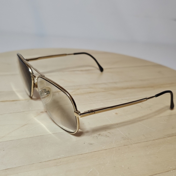 Vintage Unbranded Gold Electroplate Aviator Shaped Reading/Eye Glasses Frames - Picture 2 of 8